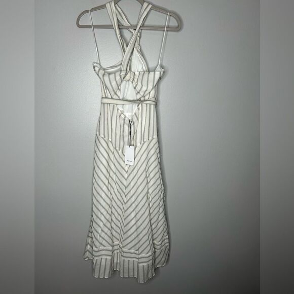 REISS Bea Striped Halter Midi Dress NWT - Picture 6 of 7